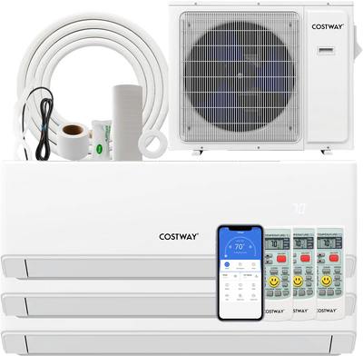 Costway UltrEco 36000 BTU 3 Zone 23 SEER2 WiFi Mini Split Air Conditioner Heat Pump 218739645 New