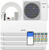 36000 BTU 4 zone mini split air conditioner with heat pump, WiFi enabled, featuring multiple modes and energy-efficient.