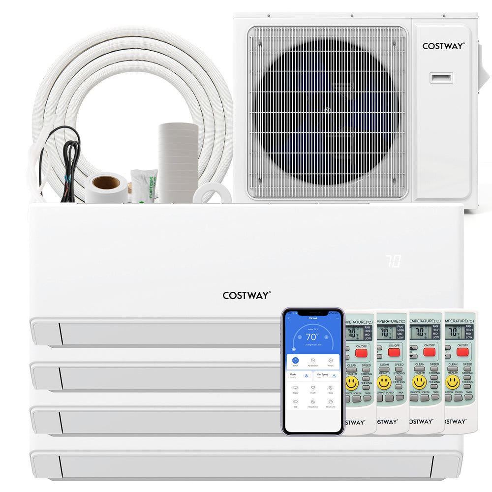 36000 BTU 4 Zone 23 SEER2 Mini Split Air Conditioner Wifi Enabled with Heat Pump-7K + 7K + 9K + 18K - Gallery View 1 of 10