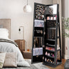 360° Rotatable 2-in-1 Lockable Jewelry Cabinet with Full-Length Mirror-Black - Gallery View 1 of 9