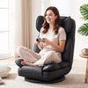 360 Degree Swivel Floor Gaming Chair with 6-Position Adjustable Backrest and Sponge Filling-Black - Gallery View 1 of 11