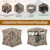 360° one-way see-through hunting blind with camouflage pattern, featuring 3 large windows and a convenient side door.