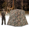 360° one-way see-through hunting blind with camouflage pattern, featuring 4 sliding windows for deer and turkey hunting.