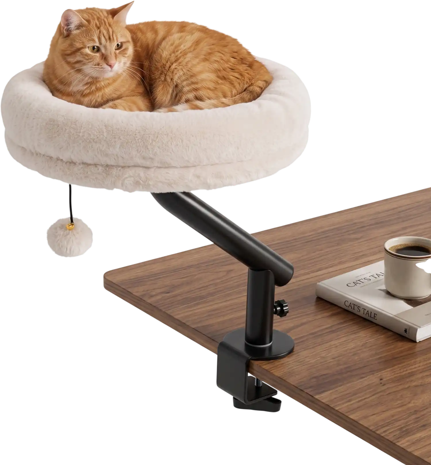 Costway Rotating Cat Desk Bed w/ Removable Perch 66320943 New