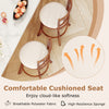 Comfortable cushioned seat of 360° rotating counter height chair set with breathable polyester fabric for optimal.