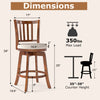 360° rotating counter height chair with upholstered seat and backrest, solid rubberwood, 350 lbs max load, ergonomic.