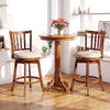 Counter height chairs set with backrest and upholstered seat, featuring solid rubberwood construction for kitchen or.