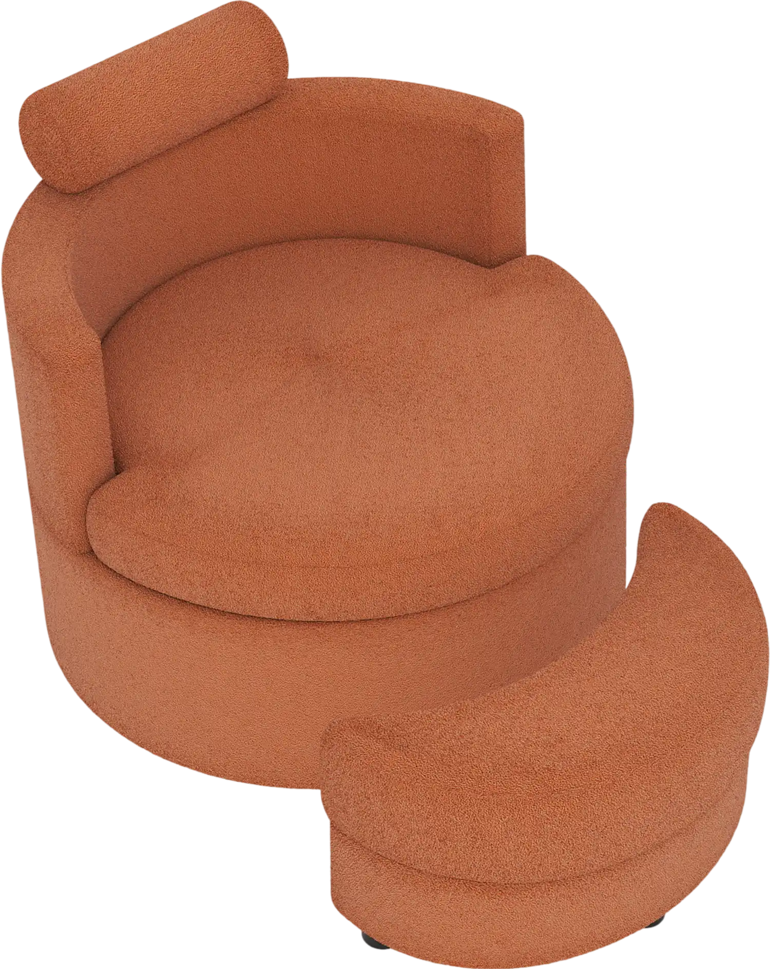 Costway 360° Swivel Accent Chair with Half Moon Storage Ottoman 77466368 New