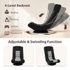 360° swivel gaming chair in black and gray with a 4-position adjustable backrest for versatile lounging and gaming.