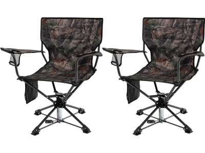 Costway 360° Swivel Portable Foldable Hunting Chair Set of 2 38889337 New