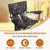 Portable foldable hunting chair with 360° swivel, made of tear-resistant 600D oxford fabric, ideal for outdoor.