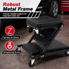 Folding mechanic creeper with robust metal frame, 1.5" thick padded cushion, and 330 lbs capacity for garage use.