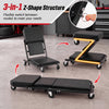 3-in-1 folding mechanic creeper with a Z-shape structure, padded cushion, and 330 lbs capacity for versatile use.