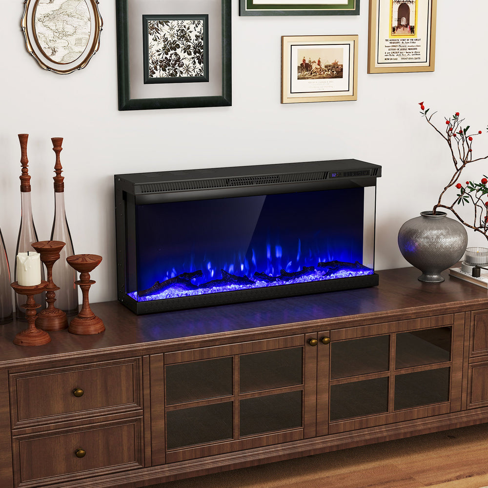 36/40/50/60 Inch Wide 3-Sided Electric Fireplace Insert with Remote Control and 12 Flame Colors-36 Inch - Gallery View 1 of 12