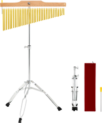 36-bar single-row chimes percussion instrument with adjustable height and beech wood support for versatile music.