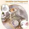 Multi-level 36" carpeted cat tree featuring plush perches, scratching posts, and interactive toys for endless fun.