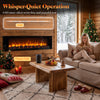 36" electric fireplace with 5-level adjustable brightness, ultra-quiet operation, and lifelike firewood decoration for cozy ambiance.