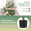 36-inch artificial camellia tree with pink flowers, crack-resistant leaves, and stable cement flowerpot for home decor.