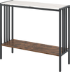 36 Inch Console Table 2-Tier Industrial Foyer Table with Sintered Stone Tabletop