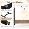 36-inch console table with sintered stone tabletop, metal frame, and adjustable foot pads for living room or entryway.