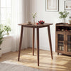 36-inch walnut high top pub table with solid rubber wood legs, perfect for dining rooms or home bars.