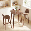 Counter height bar table with walnut finish, solid rubberwood legs, perfect for dining rooms or home bars.