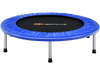 36-inch blue mini folding trampoline with sturdy steel frame, 28 springs, and non-slip rubber pads for safe fitness fun.