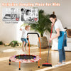 36-inch orange mini trampoline with colorful LED lights, Bluetooth speaker, and foam handle for safe jumping fun.