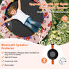 36-inch mini trampoline in orange with colorful LED lights and removable Bluetooth speaker for kids' fun and exercise.