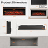 Recessed electric fireplace heater with adjustable flame colors, dimensions 34.6" x 37.8" x 5.12", perfect for cozy ambiance.