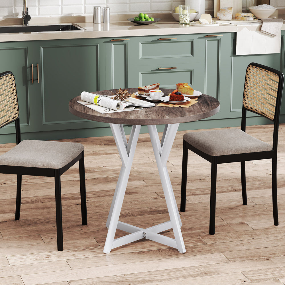 36 Inch Round Dining Table with Metal Pedestal Base-Natural - Gallery View 1 of 10