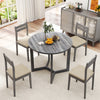 36 Inch Round Wood Dining Table for 2-4 People with Wing-shaped Pedestal Base-Black - Gallery View 1 of 10
