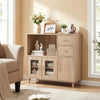 36 Inch Sideboard Buffet Cabinet with Open Compartment-Natural - Gallery View 1 of 10