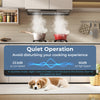 36-inch under cabinet range hood in silver with 4 fan speeds, quiet operation, and dishwasher-safe baffle filters.