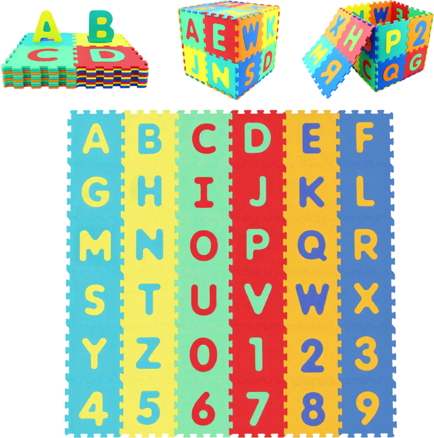 Costway 36-Piece Interlocking Baby Puzzle Floor Tiles Educational Alphabet Play Mat 25905826 New