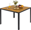 36 Inch Square Outdoor Dining Table for 4 with Slatted Top for Porch