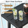 36-inch patio counter height bar table with a burr-free surface, featuring a modern design and adjustable foot pads for.