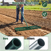 Heavy-duty 36 x 10 inch lawn leveling rake with ergonomic handle and rustproof metal frame for efficient lawn leveling.