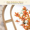Decorative 36 x 24 inch gold beaded mirror showcasing high-definition reflection, ideal for living rooms and entryways.
