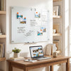 36 x 24 inches glass whiteboard with magnets, eraser, and removable tray, ideal for home or office organization.