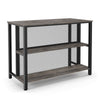 36-inch 3-tier bar table with a gray wood finish and metal frame, perfect for dining room or kitchen island use.