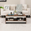 Rectangle wooden coffee table with storage shelf, modern design, suitable for living room or office use.