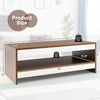 37-inch wooden coffee table with storage shelf, featuring a modern design and sturdy structure, ideal for living room.