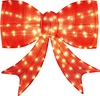 37 Inch Lighted Christmas Bow Decoration with Warm White LED Lights