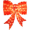 Extra-large 37-inch lighted Christmas bow decoration with 150 warm white LED lights for festive outdoor display.