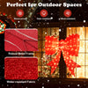 37-inch lighted Christmas bow decoration with 150 warm white LEDs, rain-resistant, perfect for outdoor holiday displays.