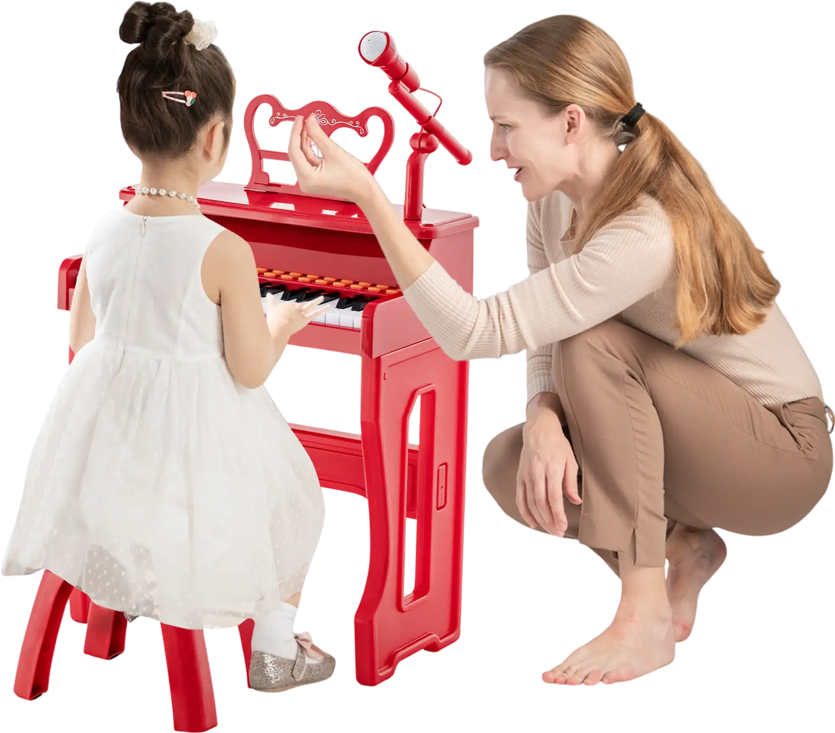 Costway 37-Key Kids Piano Keyboard with Microphone Red 17489653 New