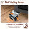 Close-up of a lockable rolling caster for the 38-inch foldable metal dog cage, allowing easy movement and secure.