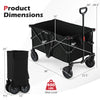 Heavy-duty collapsible wagon cart in black, featuring a sturdy frame, adjustable handle, and 400 lbs capacity for.