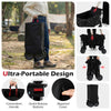 Collapsible wagon cart in black with adjustable handle, zippered cover, and all-terrain wheels for camping and.